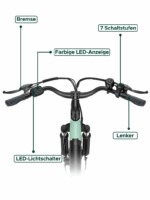 HillMiles E Bike, City E-Bike & E-Hollandrad mit 36V 13Ah Akku bis zu 80-100km, SHIMANO 7-Gang, 250W Motor&25km/h, MileCity1 - Image 3