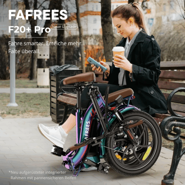 2025 20×3.0Zoll 22.5AH E-Bike Klappräder Elektrofahrrad Pedelec, elektrisches Faltrad 7-Gang City E-Bikes & E-Hollandräder 25 km/h Wasserdicht Schwarz - Image 13