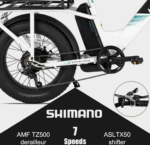 für Erwachsene, Leichter Aluminiumrahmen Elektrofahrrad, Shimano 7 Gänge mit Federgabel Ebike für Damen und Herren - Image 5