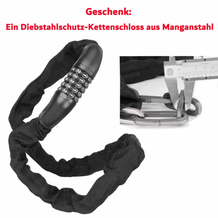 E-Bike 26 Zoll 158 - 198 cm Pannensichere Reifen 36 V 20,3 Ah 730,8 Wh bis zu 160 - 200 km Wasserdicht IP54 mit 7 Gang, Schwarz - Image 2