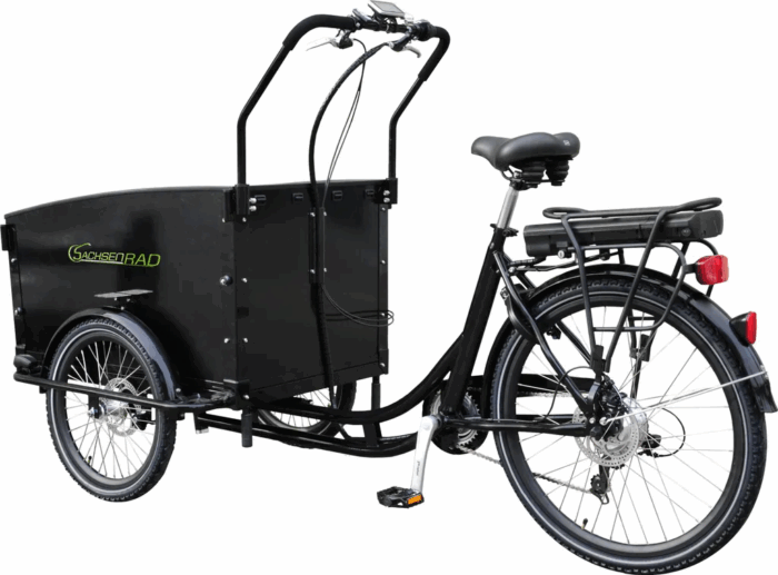 SachsenRAD E-Lastenrad T1 Grand Trunk, Flexible Transportbox mit Versteckter,Abschließbarer Box mit LCD Display und StVZO-Zugelassung, Kindertransport - Image 2