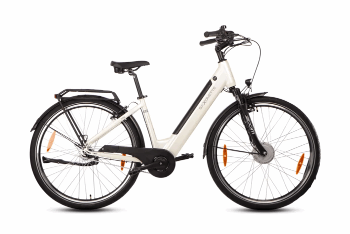 SAXONETTE Comfort plus5.0 , ebike , 418 Wh Intube-Akku große Reichweite für den Alltag, E-Bike, Elektrofahrrad (Ramenhöhe 45 , Cream White) - Image 3
