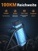 HillMiles E Bike, E-Bike Klapprad mit 36V 13Ah Akku bis zu 80-100km, 20 *3.0 Zoll, 7-Gang SHIMANO, 250W Motor & 25km/h MilePort 1 - Image 3