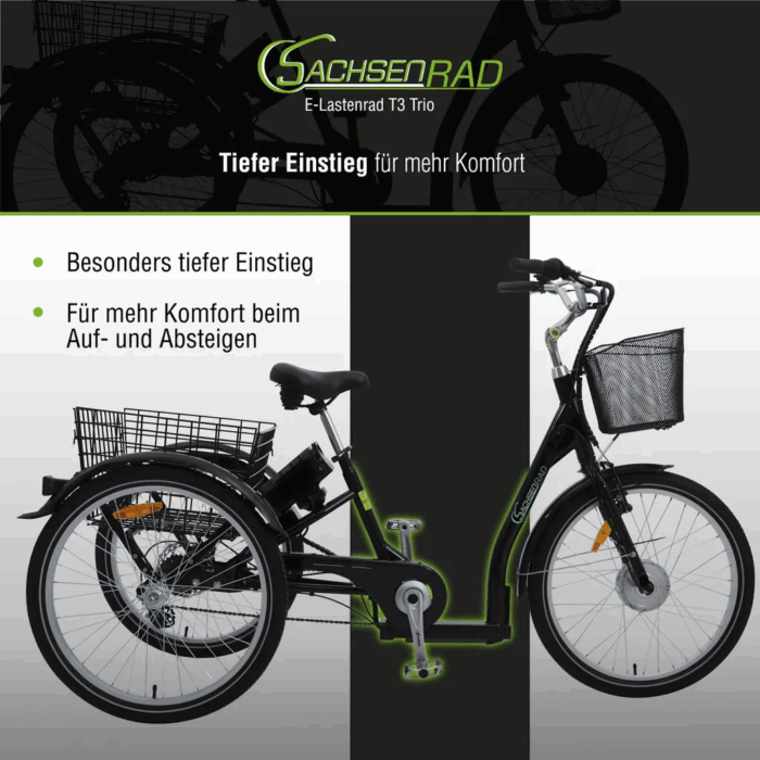 SachsenRad E-Lastenrad T3A Trio Edition 2025 mit Alarmanlage mit LCD Display und StVZO-Zugelassung - Image 6