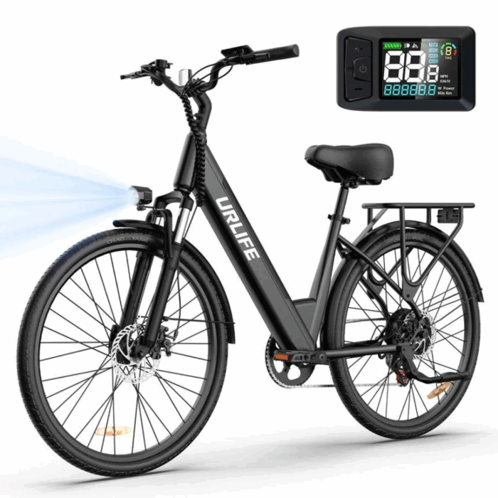 E-Bike für Erwachsene 26 36V 13Ah für Lange Reichweite bis 80KM, Elektrofahrrad 250W, 7 Gang E-Mountainbike LCD Anzeige City E-Bikes & E-Hollandräder - Image 1