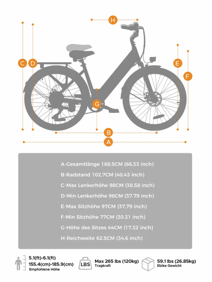 HillMiles E Bike, City E-Bike & E-Hollandrad mit 36V 13Ah Akku bis zu 80-100km, SHIMANO 7-Gang, 250W Motor&25km/h, MileCity1 - Image 7