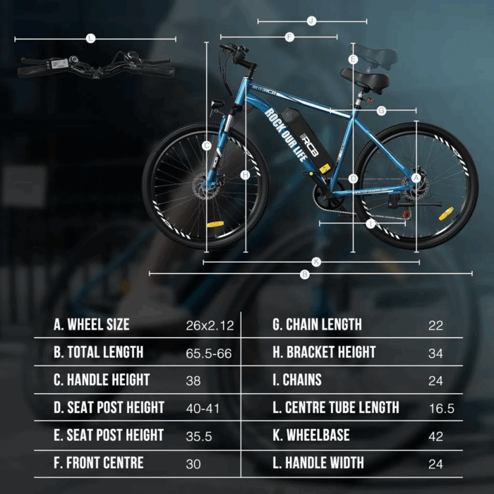 RCB E Bike RK15,Elektrofahrrad 26 Zoll mit 12Ah 36V Lithium-Akku,Elektrofahrrad für Erwachsene für Damen und Herren,7-Gäng,Reichweite bis zu 35-90Km - Image 7