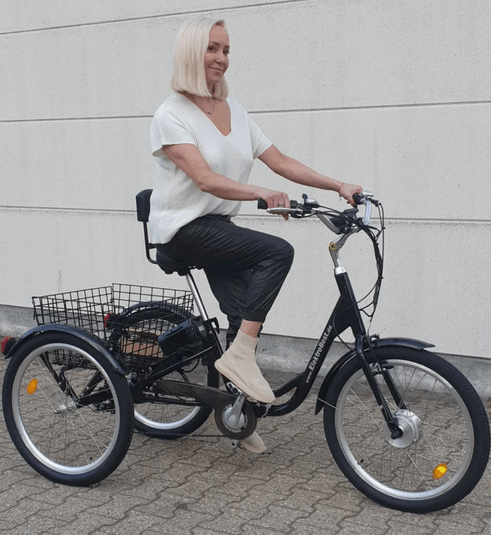 Elektro Therapierad Gleichgewichtsproblem Lösung 24 Zoll ElektroDreirad Klapprad Rucklehne PEDELEC 250W bis 25km/h - Image 1