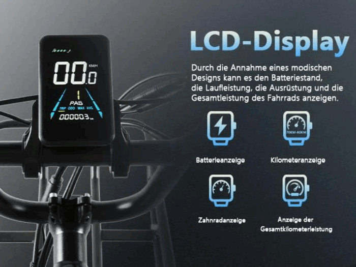 20.8Ah 20 Zoll ebike E-Bike City E-Bikes & E-Hollandräder Elektrofahrrad Tire für Schnee, Stadt, Strand 90KM Reichweite & 150KG Belastung E-Klapprad - Image 5