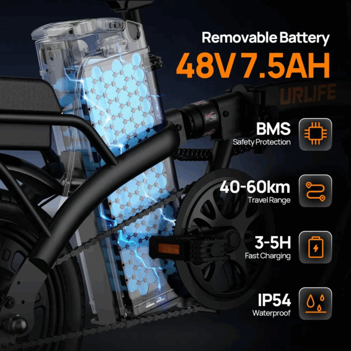 14 Zoll E-Bike Klappräder E-Bikes 250W, 25km/h, 60 km Reichweite, 36V/7.5Ah AKKU Elektrofahrrad Klappbar E-Bike City E-Bikes & E-Hollandräder Faltbar - Image 6