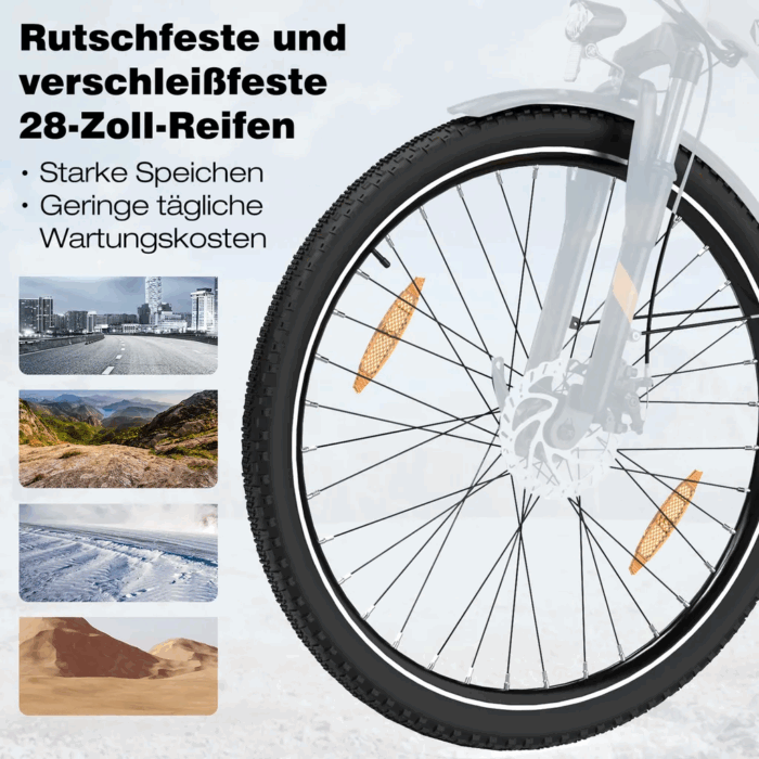 HITWAY E-Bike 28 Zoll Elektrofahrrad, Pedelec 36V/13Ah 468 Wh, MTB,7 Gang, 25km/h, Heckmotor, Kettenschaltung, LCD Display, E-Citybike Damen Herren - Image 6