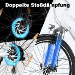 HITWAY E-Bike 28 Zoll Elektrofahrrad, Pedelec 36V/13Ah 468 Wh, MTB,7 Gang, 25km/h, Heckmotor, Kettenschaltung, LCD Display, E-Citybike Damen Herren - Image 4