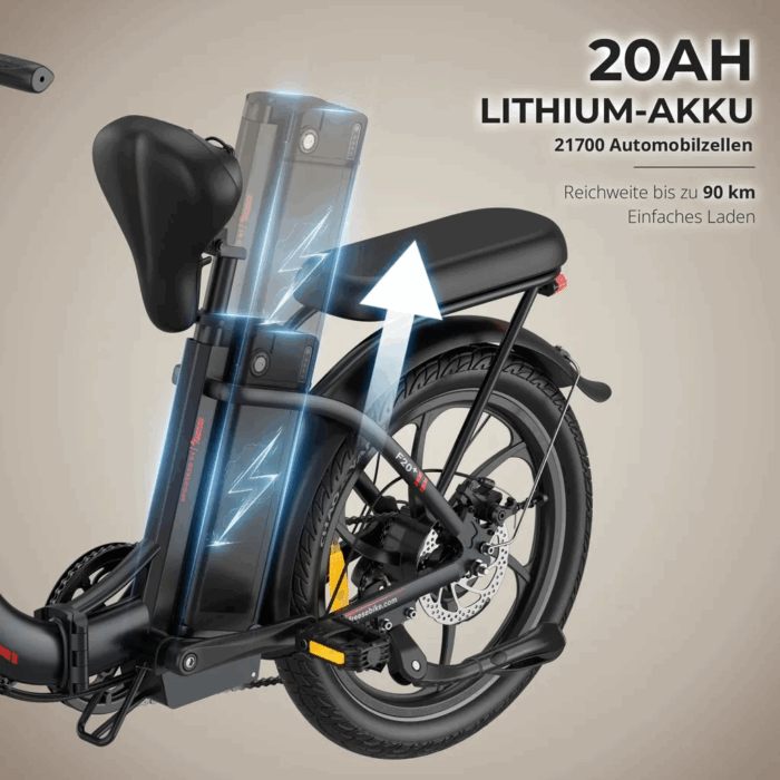 203.0Zoll LCD Fat Faltbar E- Bike E-Mountainbike Elektrofahrrad 20Ah Bis 120Km SHIMANO 7 25kmh E Klapprad , Elektrofahrrad E-Hollandräder - Image 4