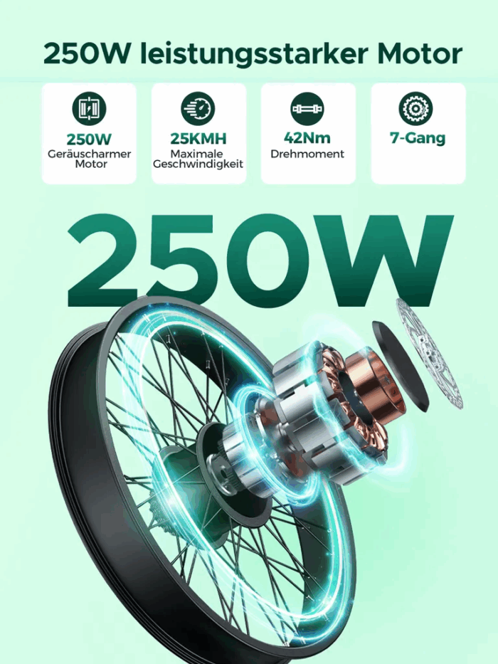 HillMiles E Bike, City E-Bike & E-Hollandrad mit 36V 13Ah Akku bis zu 80-100km, SHIMANO 7-Gang, 250W Motor&25km/h, MileCity1 - Image 2