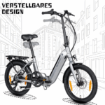 SAXXX Faltrad E-Bike Foldi, 410Wh Akku , 80 km Reichweite, Shimano Nexus 7-Gang, 250 W Hinterradmotor, 20 × 2.3″ CST, mechanische Scheibenbremse, Grau - Image 6