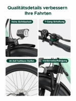 HillMiles E Bike, City E-Bike & E-Hollandrad mit 36V 13Ah Akku bis zu 80-100km, SHIMANO 7-Gang, 250W Motor&25km/h, MileCity1 - Image 4