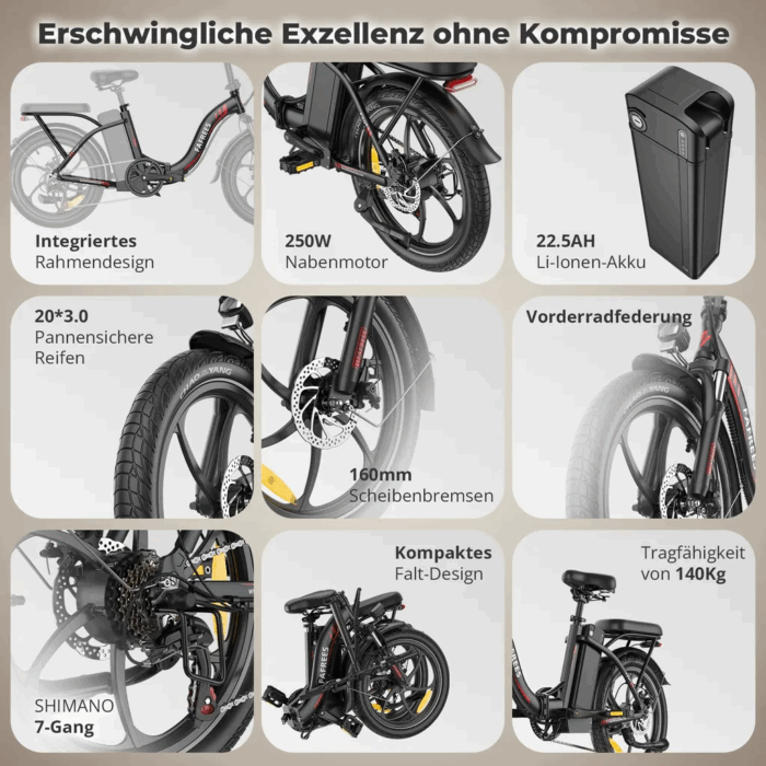 203.0Zoll LCD Fat Faltbar E- Bike E-Mountainbike Elektrofahrrad 20Ah Bis 120Km SHIMANO 7 25kmh E Klapprad , Elektrofahrrad E-Hollandräder - Image 10
