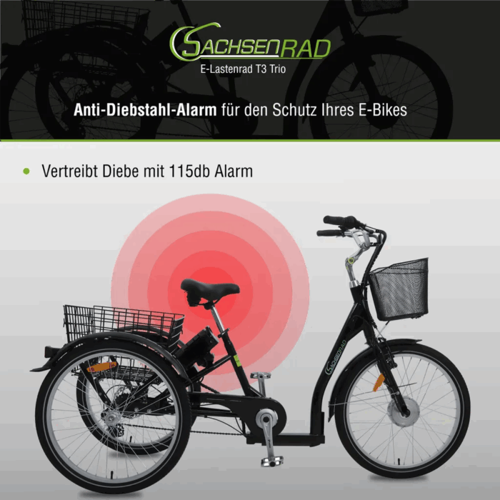 SachsenRad E-Lastenrad T3A Trio Edition 2025 mit Alarmanlage mit LCD Display und StVZO-Zugelassung - Image 7