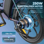 2025 20×3.0Zoll 22.5AH E-Bike Klappräder Elektrofahrrad Pedelec, elektrisches Faltrad 7-Gang City E-Bikes & E-Hollandräder 25 km/h Wasserdicht Schwarz - Image 12