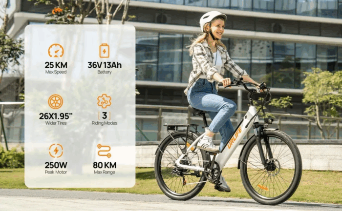 E-Bike für Erwachsene 26 36V 13Ah für Lange Reichweite bis 80KM, Elektrofahrrad 250W, 7 Gang E-Mountainbike LCD Anzeige City E-Bikes & E-Hollandräder - Image 9