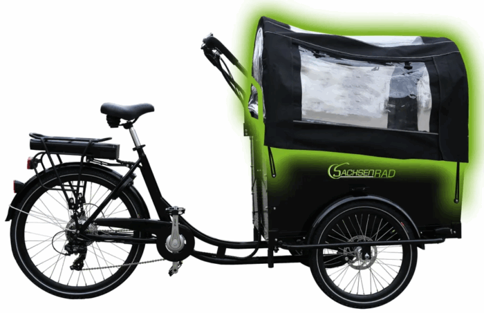 SachsenRAD E-Lastenrad T1 Grand Trunk, Flexible Transportbox mit Versteckter,Abschließbarer Box mit LCD Display und StVZO-Zugelassung, Kindertransport - Image 5
