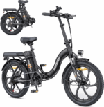 HillMiles E Bike, E-Bike Klapprad mit 36V 13Ah Akku bis zu 80-100km, 20 *3.0 Zoll, 7-Gang SHIMANO, 250W Motor & 25km/h MilePort 1