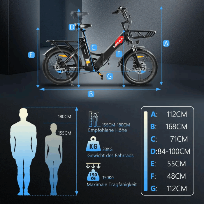 20.8Ah 20 Zoll ebike E-Bike City E-Bikes & E-Hollandräder Elektrofahrrad Tire für Schnee, Stadt, Strand 90KM Reichweite & 150KG Belastung E-Klapprad - Image 13