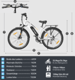 HITWAY E-Bike 28 Zoll Elektrofahrrad, Pedelec 36V/13Ah 468 Wh, MTB,7 Gang, 25km/h, Heckmotor, Kettenschaltung, LCD Display, E-Citybike Damen Herren - Image 7