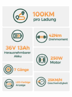 HillMiles E Bike, City E-Bike & E-Hollandrad mit 36V 13Ah Akku bis zu 80-100km, SHIMANO 7-Gang, 250W Motor&25km/h, MileCity1 - Image 5