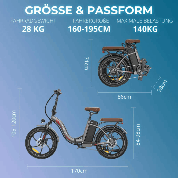 E-Bike für Erwachsene 26 36V 13Ah für Lange Reichweite bis 80KM, Elektrofahrrad 250W, 7 Gang E-Mountainbike LCD Anzeige City E-Bikes & E-Hollandräder - Image 10