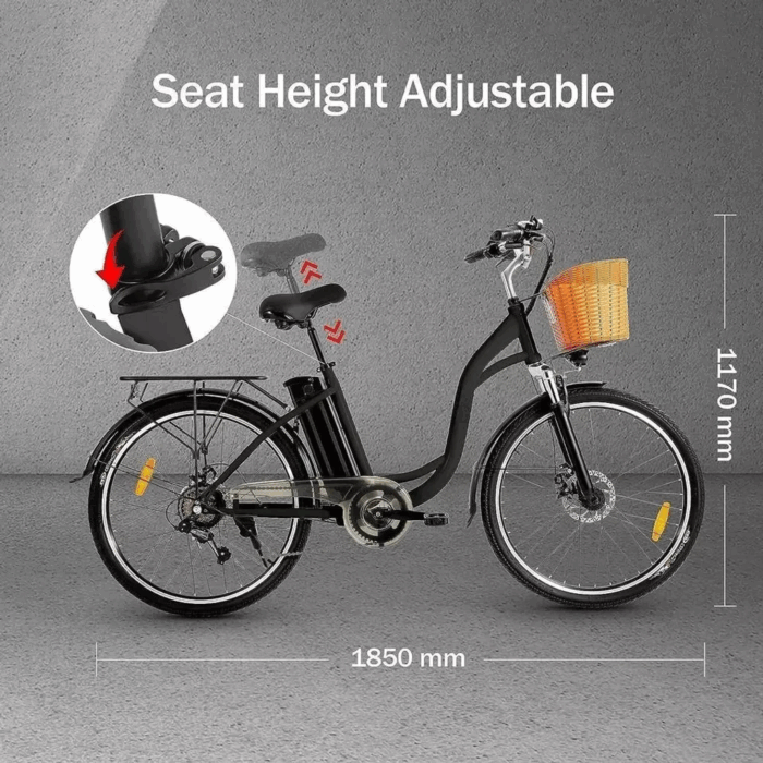 26 Zoll SmartAI E-Bike Cityräder Elektrofahrrad Akku75 km Reichweite250W Tiefeinstieg Räder Shimano 6-Gang City E-Bikes&E-Hollandräder Mit Fahrradkorb - Image 6