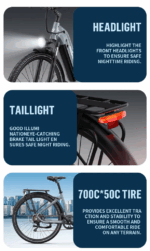 E-Bike für Herren Damen, 27.5 Zoll Elektrofahrrad City E-Bikes & E-Hollandräder mit 22.5AH Akku, Citybike bis zu 140KM Elektrofahrräder LCD & APP - Image 16