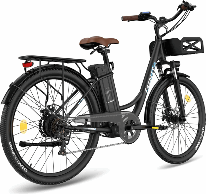 E-Bike 26 Zoll 158 - 198 cm Pannensichere Reifen 36 V 20,3 Ah 730,8 Wh bis zu 160 - 200 km Wasserdicht IP54 mit 7 Gang, Schwarz - Image 5