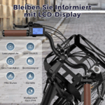 E-Bike 26 Zoll 158 - 198 cm Pannensichere Reifen 36 V 20,3 Ah 730,8 Wh bis zu 160 - 200 km Wasserdicht IP54 mit 7 Gang, Schwarz - Image 10